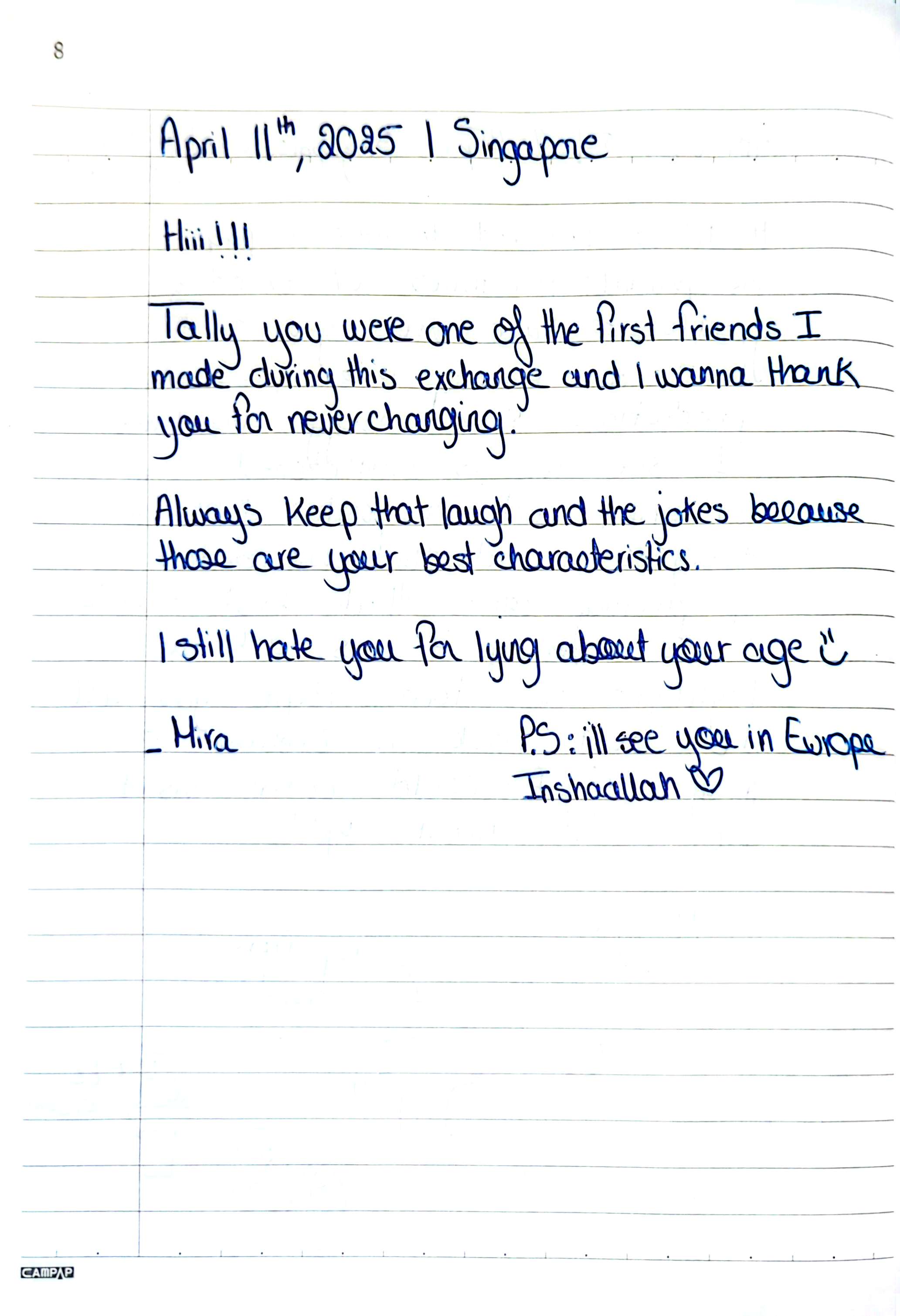 Letter from Mira
